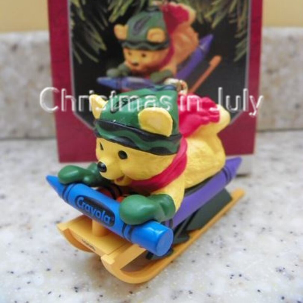 Hallmark 1998 Bright Sledding Colors Crayola Crayons srs Christmas Ornament